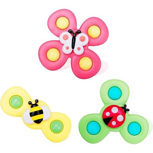 Suction Toys for Baby, 3PC Baby Bath Toys with Rotation Suction Cup for Baby Dining Table/Bathing/Travelling1