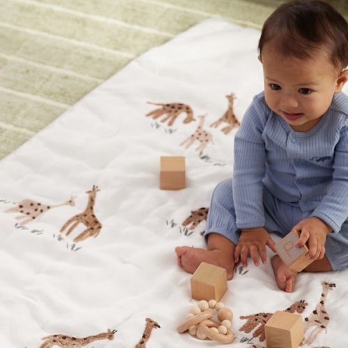 Goldie Giraffe Baby Quilt | Pottery Barn Kids