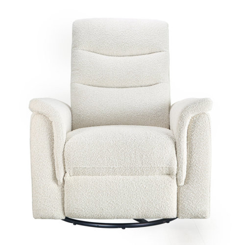 Nature's Plush Tillie Swivel Recliner In Cream Boucle | Wayfair