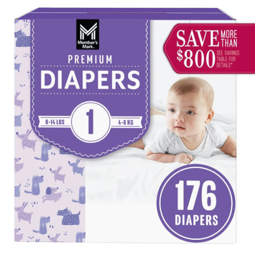 Member's Mark Premium Baby Diapers, Sizes: Newborn - 7 - Sam's Club