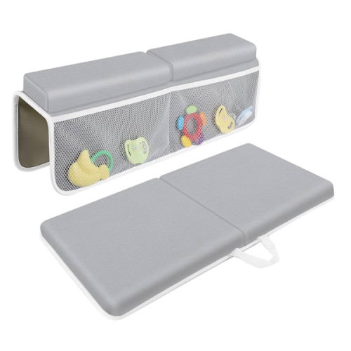 JJGoo Bath Kneeler with Elbow Rest Pad Set, 1.5 inch Kneeling Pad Mat for Bathtub - Gray