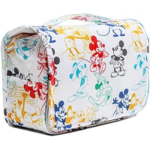 Finex Mickey Colorful Cartoon in White Background Toiletry Shower Bag with Handle and Hanging Hook for Travel Skincare Cosmetic Makeup Tools