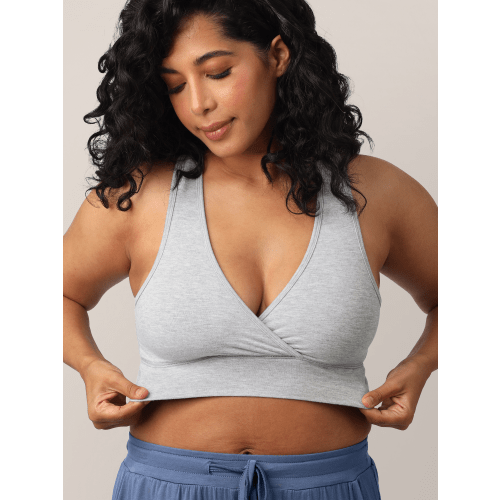French Terry Racerback Nursing & Sleep Bra | Grey Heather - Kindred Bravely