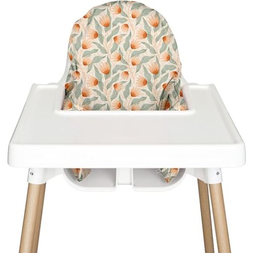 Highchair Cushion Cover for Inflatable Cushion, Compatible for IKEA Antilop Highchair,Accessories Stain-Proof and Wipeable Cover (Cushion NOT Included)(Safaripetals)