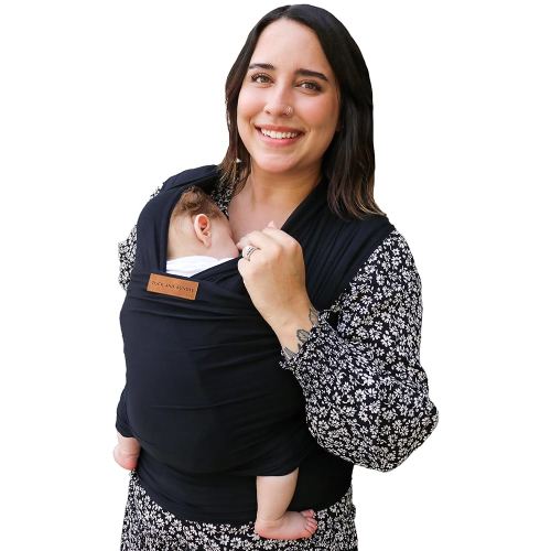 Ezra Baby Wrap - Lightweight Baby Carrier - Onyx Black - Best Baby Wrap for Newborns 0-18 Months - 100% Tencel Modal, Comfortable, Simple, and Hands-Free Babywearing Wraps