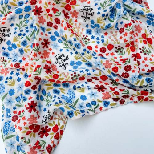 Jesus I Trust in You - Catholic Baby Muslin Blanket Swaddle