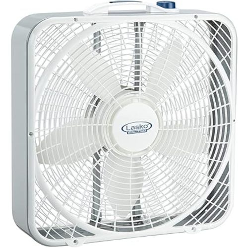 Lasko 20″ Weather-Shield Performance Box Fan-Features Innovative Wind Ring System for Up to 30% More Air, 20 Inch, 3720