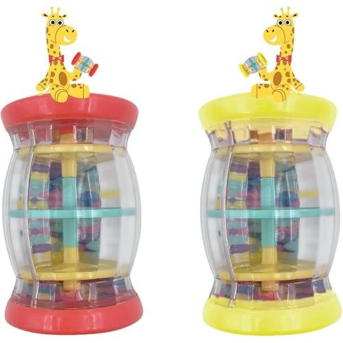 Edushape My First Rainstick 3 Inch - Set of 2 Rainmaker Toys For Babies, Sensory Tubes Musical Instrument - Rain Stick Baby Toy for Soothing Rain Sounds, Tummy Time Toys, Engaging Toddler Sensory Play