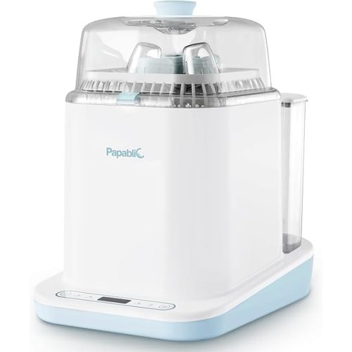 Papablic Baby Bottle Washer Sterilizer and Dryer, 4-in-1 Bottle Washer Sanitizer for Bottles, Pump Parts, & Baby Essentials - Quick & Clean with 60 Detergent Tablets