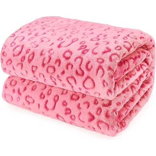ZHIKU Pink Blanket for Women - Cheetah Print Blanket Pink Gifts for Women Mother Girls Soft Warm Leopard Print Throw Blanket for Birthday Gifts 40"x50"