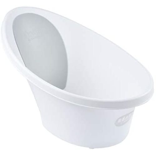 BEABA by Shnuggle Baby Bath Tub with Bum Bump Support and Cozy Foam Back Rest, Includes Handy Plug, 0-12 Months (Grey)