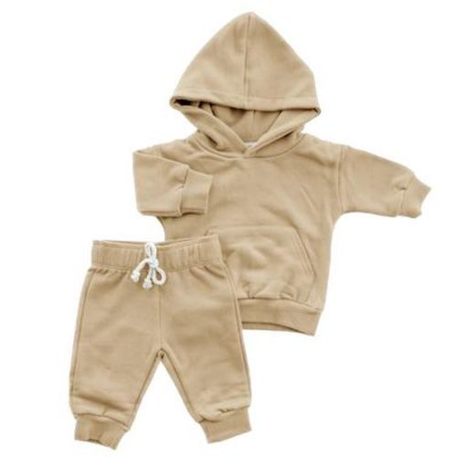 Organic Cotton Hoodie & Jogger Set | Beige | Charlie Lou Baby | 18-24m