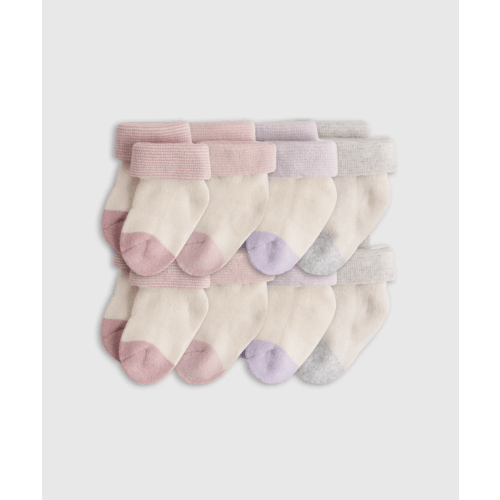 Organic Fold Over Socks 8-Pack - Baby Girl