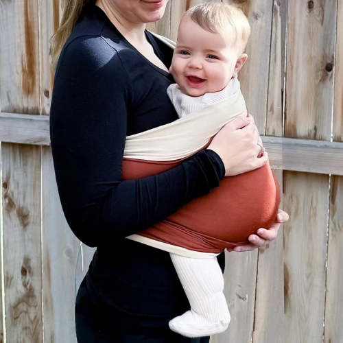Two-tone cocoon baby carrier for a tender bond every day