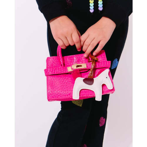 Mini Faux Croc Purse with Horse