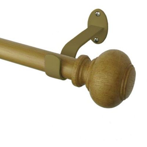 Rhinebeck Rustic Faux Wood 1" Window Drapery Single Curtain Rod - 28" - 48" - Maple