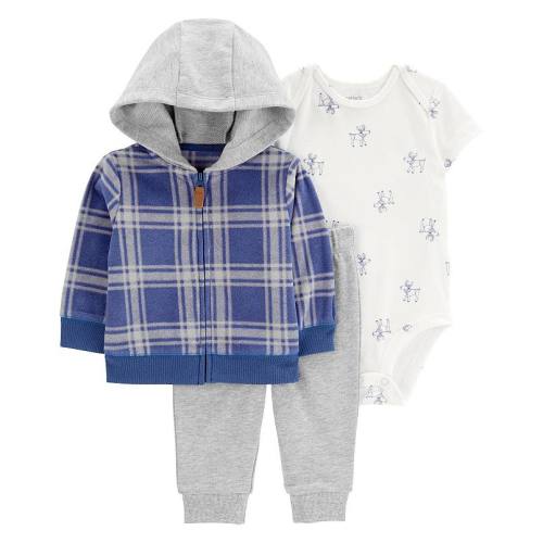 Baby Boy Carter's 3-Piece Blue Plaid Little Jacket Set