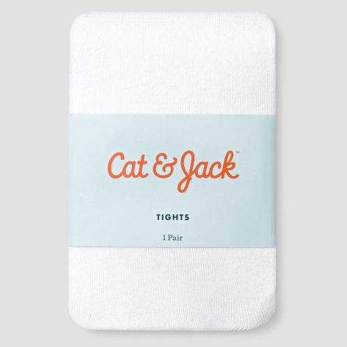 Baby Girls' Solid Tights - Cat & Jack™ White 0-6M: Newborn Hosiery, Cotton Blend, High Waisted, Machine Washable