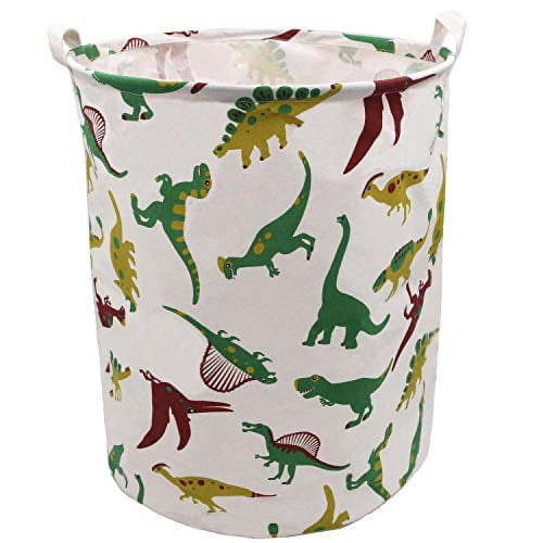 ZUEXT Baby Nursery Collapsible Laundry Hampers with Bilateral Cotton Handles, Dinosaur-01