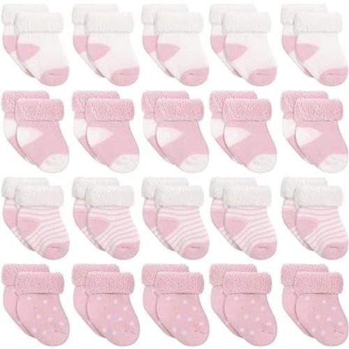 Janmercy 20 Pairs Preemie Socks Premature Newborn Baby Socks Preemie Baby Terry Bootie Socks Warm Preemie Socks for Preemie