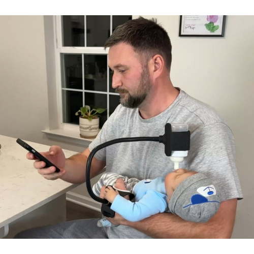Baby Bottle Holder Hands-Free, Hands-Free Bottle Holder for Parents & Grandparents, Suitable for All Bottle Sizes-Free Hand Bottle Holder (Black)