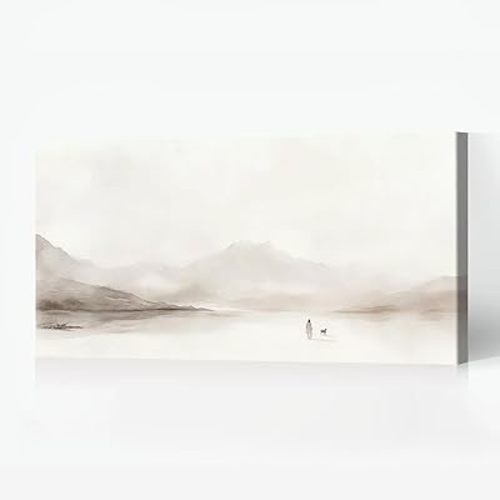 Pósteres minimalistas de Cristo, hojas de Jesús las 99 ovejas, arte de pared beige abstracto, lienzo vintage de Jesús y cordero, lienzo único de fe cristiana, estética para oración de Pascua,