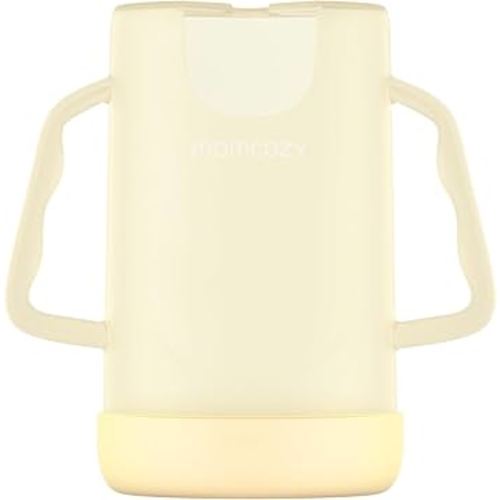 Momcozy Squeeze Pouch Holder for Food Pouches and Drink Boxes, Baby Pouch Holder Allows Baby to Self-Feed and Avoid Messes, Baby Food Pouch Holder Handle is Easy to Grip, Comfortable, Yellow