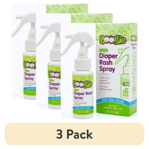 (3 pack) Boogie No-Rub Liquid Diaper Rash Spray with Zinc Oxide, 1.7 fl oz