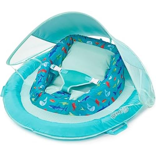 Swimways Sun Canopy Inflatable Infant Spring Float for Infants Aqua Fish