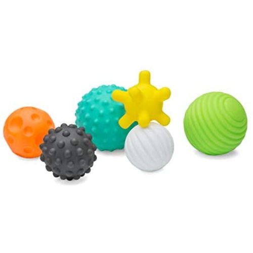 Infantino Textured Multi Ball Set - Textured Ball Set Toy for Sensory Exploration and Engagement for Ages 6 Months and up, 6 Piece Set