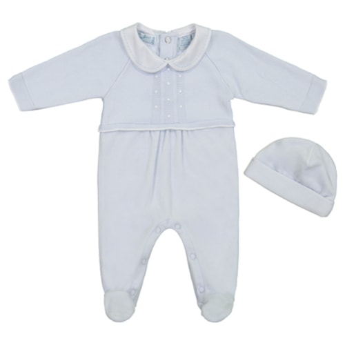 Velour Dot Knit Romper with Hat