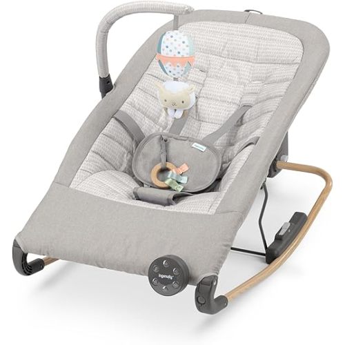 Ingenuity Keep Inmotion Automatic Baby Rocking Seat, with Remote Control, Premium Materials, 0-6M - Soulful Skies