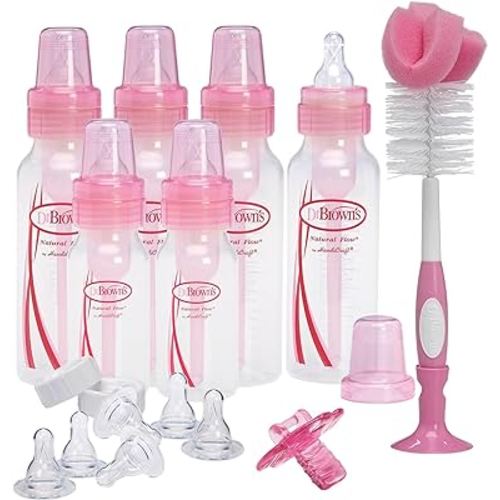Dr Brown Natural Flow Pink Gift Set