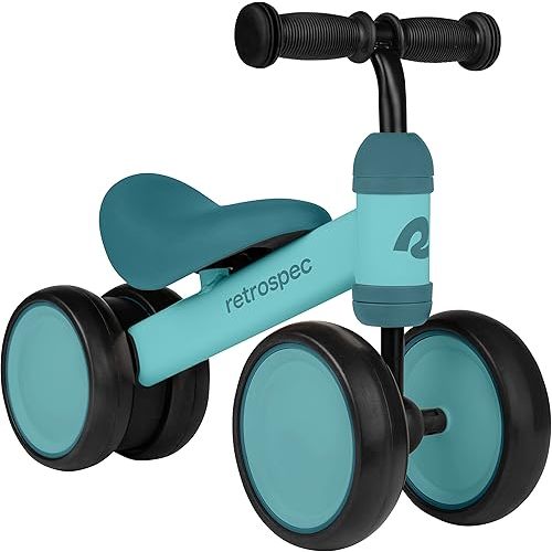 Retrospec Cricket Baby Walker Balance Bike with 4 Wheels for Ages 12-24 Months - Toddler Bicycle Toy for 1 Year Old’s