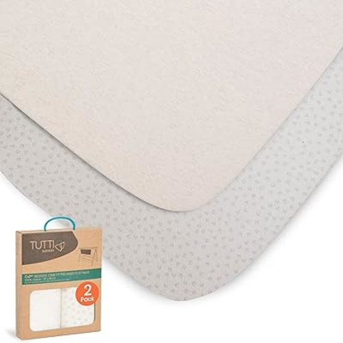 Premium Bassinet Sheets (2 Pack) - Soft & Breathable Bamboo Jersey, Double-Strength Bedside Sleeper Sheets, Fits Mattresses from 20.8 x 31.5 in to 23.6 x 35.4 in (Grey/Cloud)
