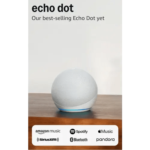 Amazon Echo Dot (newest model) - Vibrant sounding speaker with Alexa+ Early Access, Great for bedrooms, dining rooms and offices, Glacier White