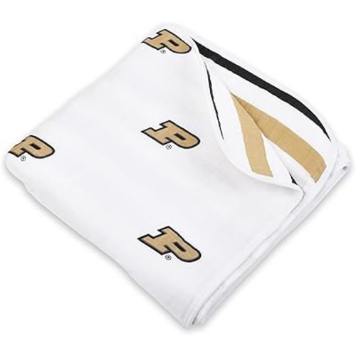 Three Little Anchors Purdue University Toddler Blanket – Officially Licensed 4-Layer Muslin Cotton Blanket for Kids, Soft & Breathable, Boilermakers Baby & Toddler Gift