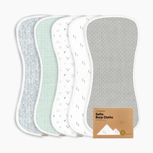 KeaBabies Softe Muslin Baby Burp Cloth - Nordic, 5