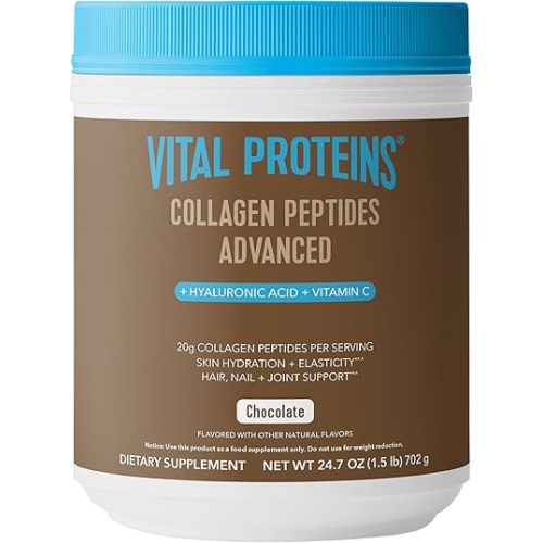 Vital Proteins Collagen Peptides Advanced, breastfeeding support Vitamin C - Chocolate Flavor Powder, 24.7oz