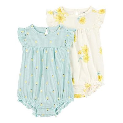 Baby Girl Carter's 2-Pack Floral and Lemon Rompers