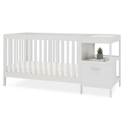 Delta Children Alice 5-in-1 Convertible Crib and Changer - Greenguard Gold Certified, Moonstruck Grey