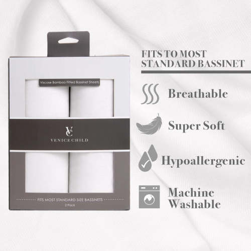 Universal Viscose From Bamboo  Bassinet Sheets 2 Pack