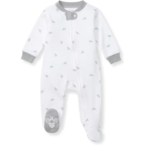 Burt's Bees Baby Boys' Sleep & Play PJs, 100% Organic Cotton One-Piece Zip Front Jumpsuit, Baby Boys Footie Pajamas & PJs