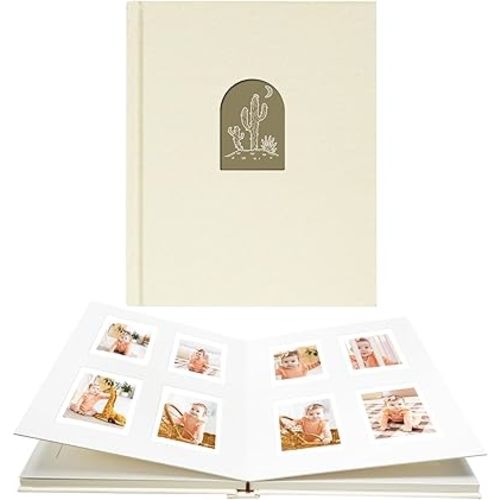 Vienrose Mini Photo Album 104 Pockets Fits for Instant Camera Mini 12 11 9 8 90 25, Polaroid Snap PIC-300, Kodak Mini 3-Inch Film, Beige