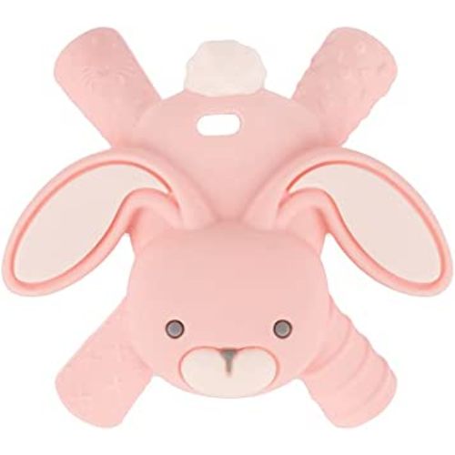 Itzy Ritzy - Ritzy Teether for Molars - Massages Sore Gums & Reaches Back Molars - Silicone Baby Teething Toy with Multiple Textures & Flexible Design - Teething Relief for 3 Months & Up (Bunny)