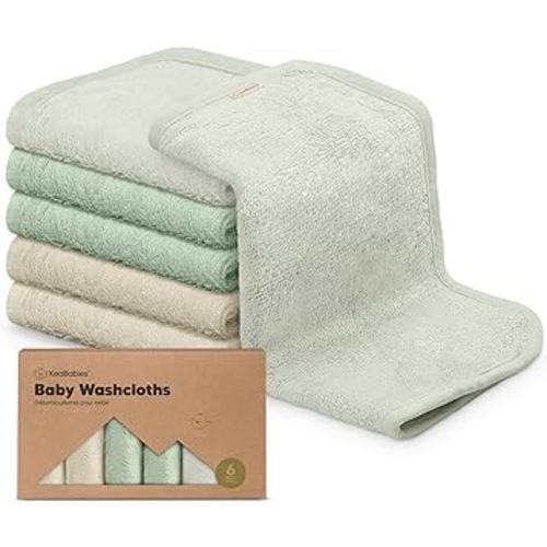 6-Pack Baby Washcloths - Soft Viscose Derived from Bamboo Washcloth, Baby Wash Cloths, Baby Wash Cloth for Newborn, Kids, Bath Baby Towels, Face Towel, Face Cloths for Washing Face(Hills)