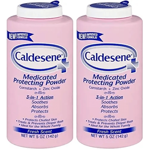 Caldesene Medicated Protecting Body Powder with Zinc Oxide and Cornstarch, Talc Free, 5 Oz (Pack of 2)