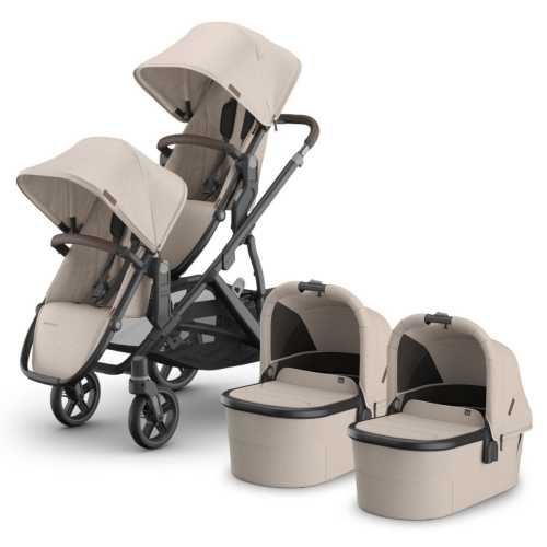 UPPAbaby Vista V3 Twin Stroller with RumbleSeat V3 + Bassinet Bundle - Ada