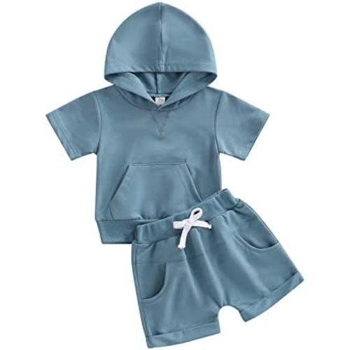 Thorn Tree Newborn Unisex Baby Clothes Set Hooded Long Sleeve Bodysuit Stretchy Pants Ribbed Outfits Fall Winter
