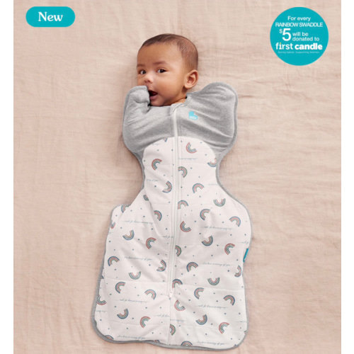 Swaddle Up™ 2.5 TOG Cotton White Rainbow Dream